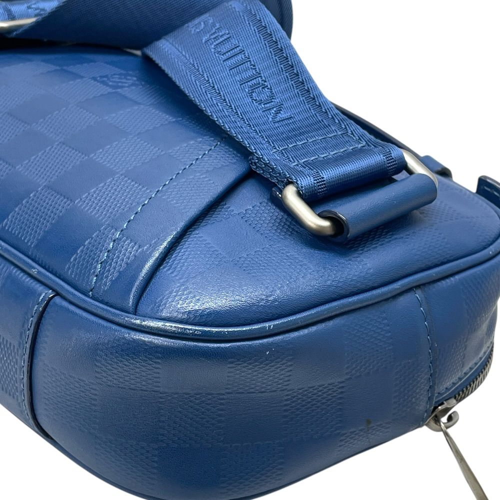 Louis Vuitton Damier Infini Ambler 2-Way Belt Bag Clutch Leather Blue Daily — view 4