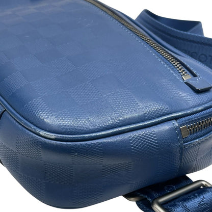 Louis Vuitton Damier Infini Ambler 2-Way Belt Bag Clutch Leather Blue Daily — view 3