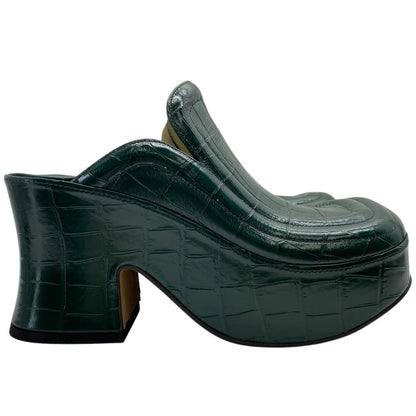Bottega Veneta Wedge Clog Sandals Sabot Croco — view 5