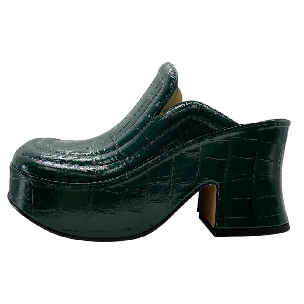 Bottega Veneta Wedge Clog Sandals Sabot Croco — view 3