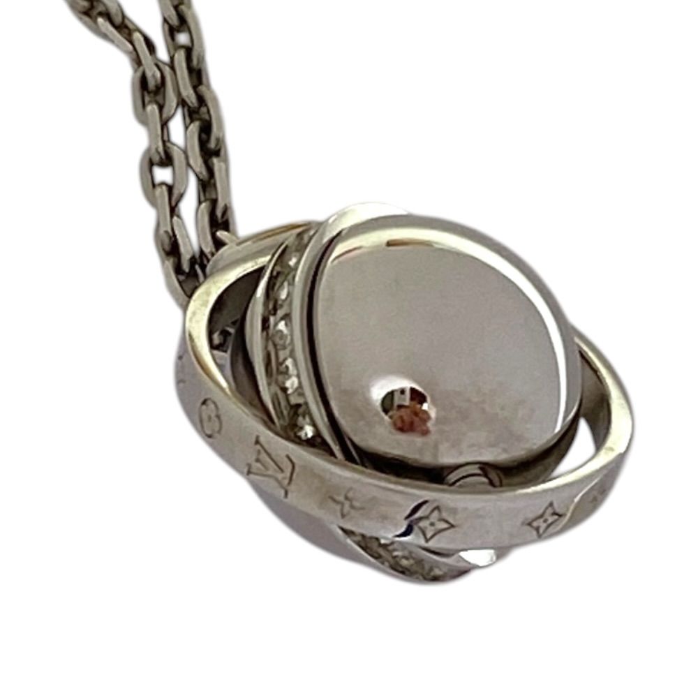 Louis Vuitton Pendant LV Glove Necklace Silver Crystal Metal Gorgeous — view 5