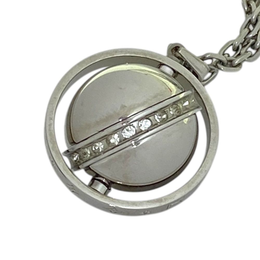 Louis Vuitton Pendant LV Glove Necklace Silver Crystal Metal Gorgeous — view 4