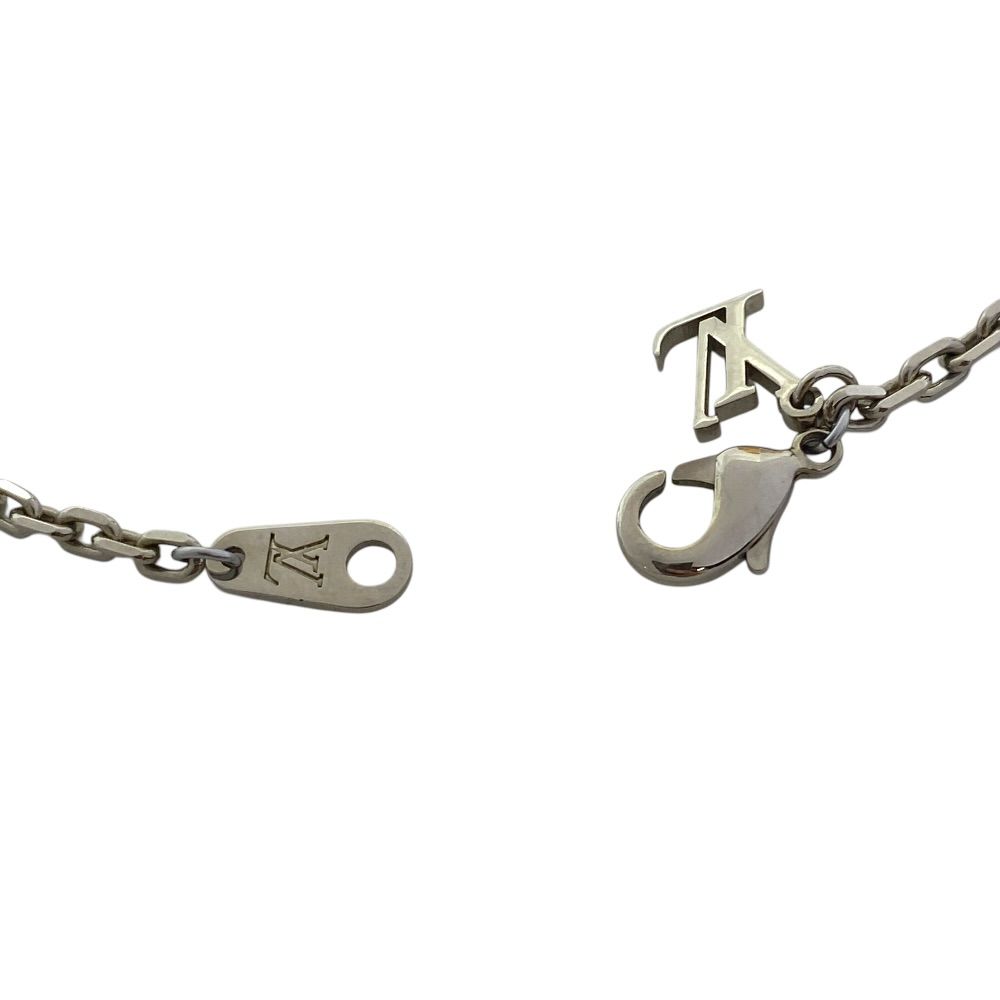 Louis Vuitton Pendant LV Glove Necklace Silver Crystal Metal Gorgeous — view 8