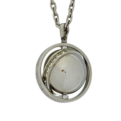 Louis Vuitton Pendant LV Glove Necklace Silver Crystal Metal Gorgeous — view 2