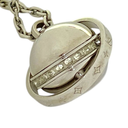 Louis Vuitton Pendant LV Glove Necklace Silver Crystal Metal Gorgeous — view 3
