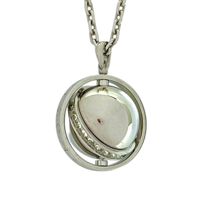 Louis Vuitton Pendant LV Glove Necklace Silver Crystal Metal Gorgeous