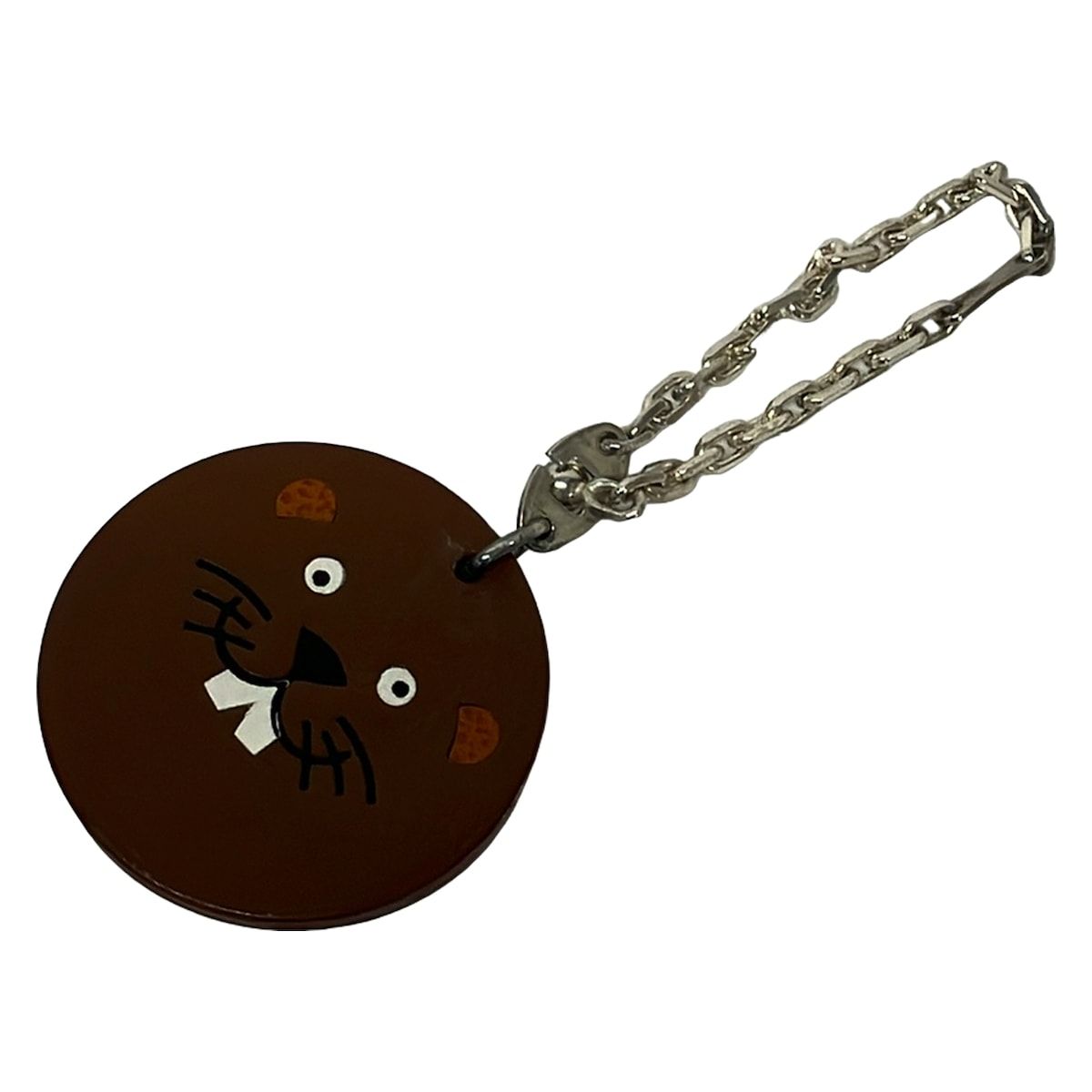Hermes Key Holder Brown Silver Beaver Leather