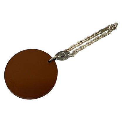 Hermes Key Holder Brown Silver Beaver Leather — view 2