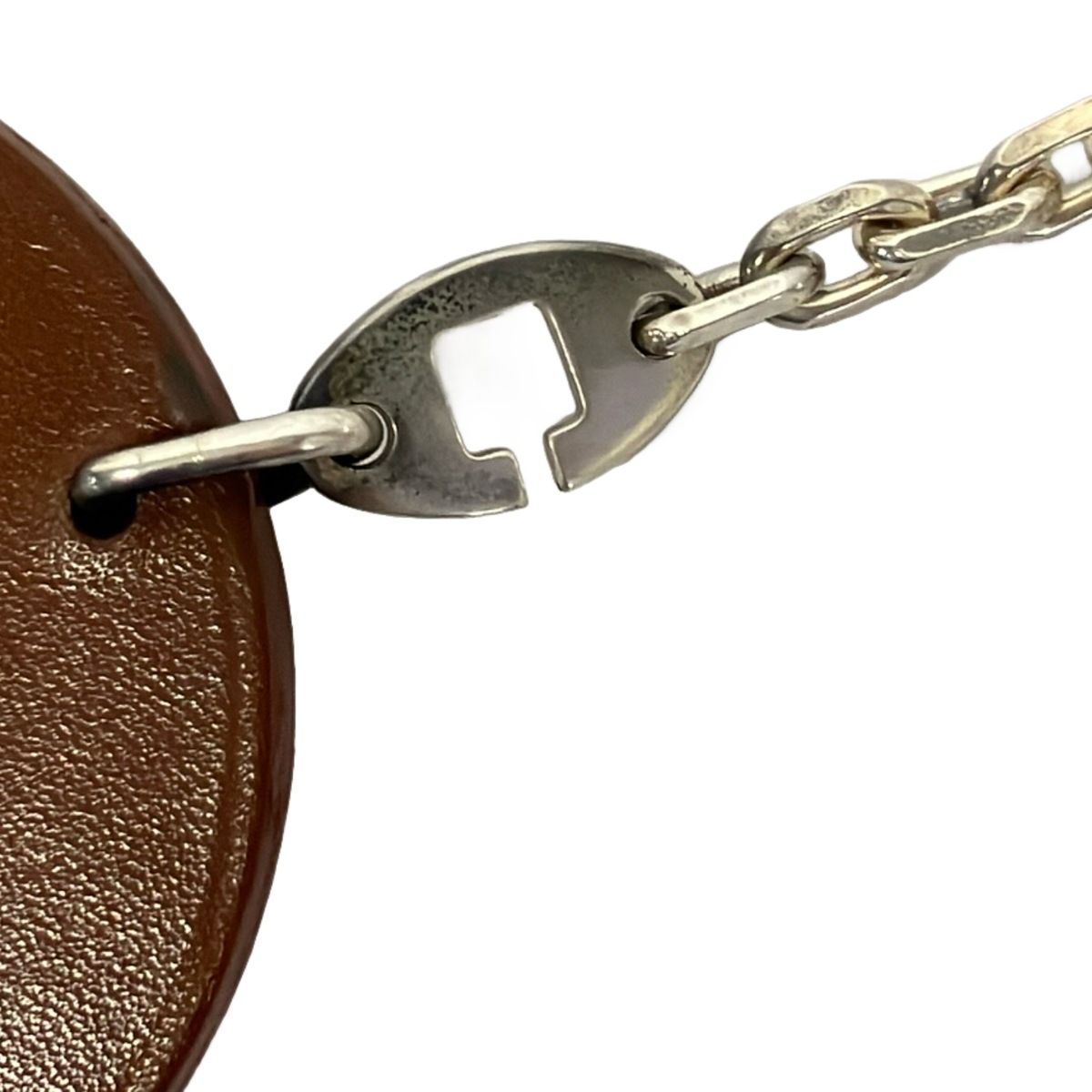Hermes Key Holder Brown Silver Beaver Leather — view 6