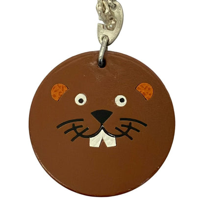 Hermes Key Holder Brown Silver Beaver Leather — view 3