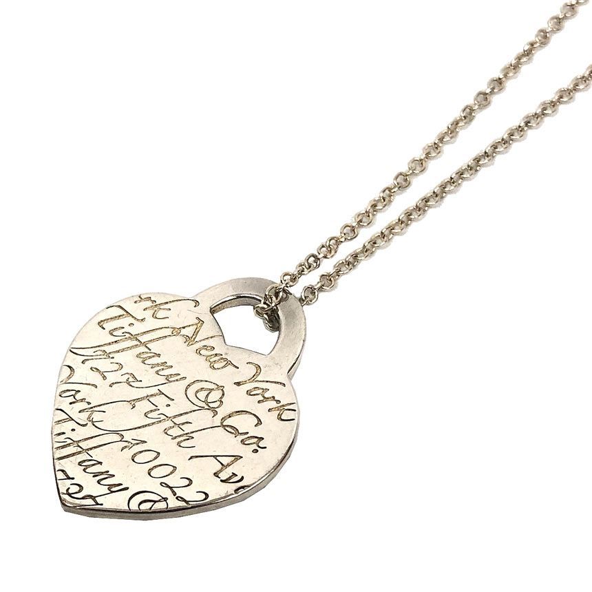 Tiffany & Co Notes Heart Tag Necklace Sterling Silver