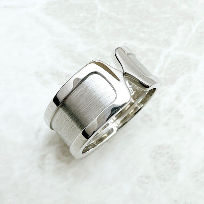 Cartier C2 Wide White Gold Ring — view 3