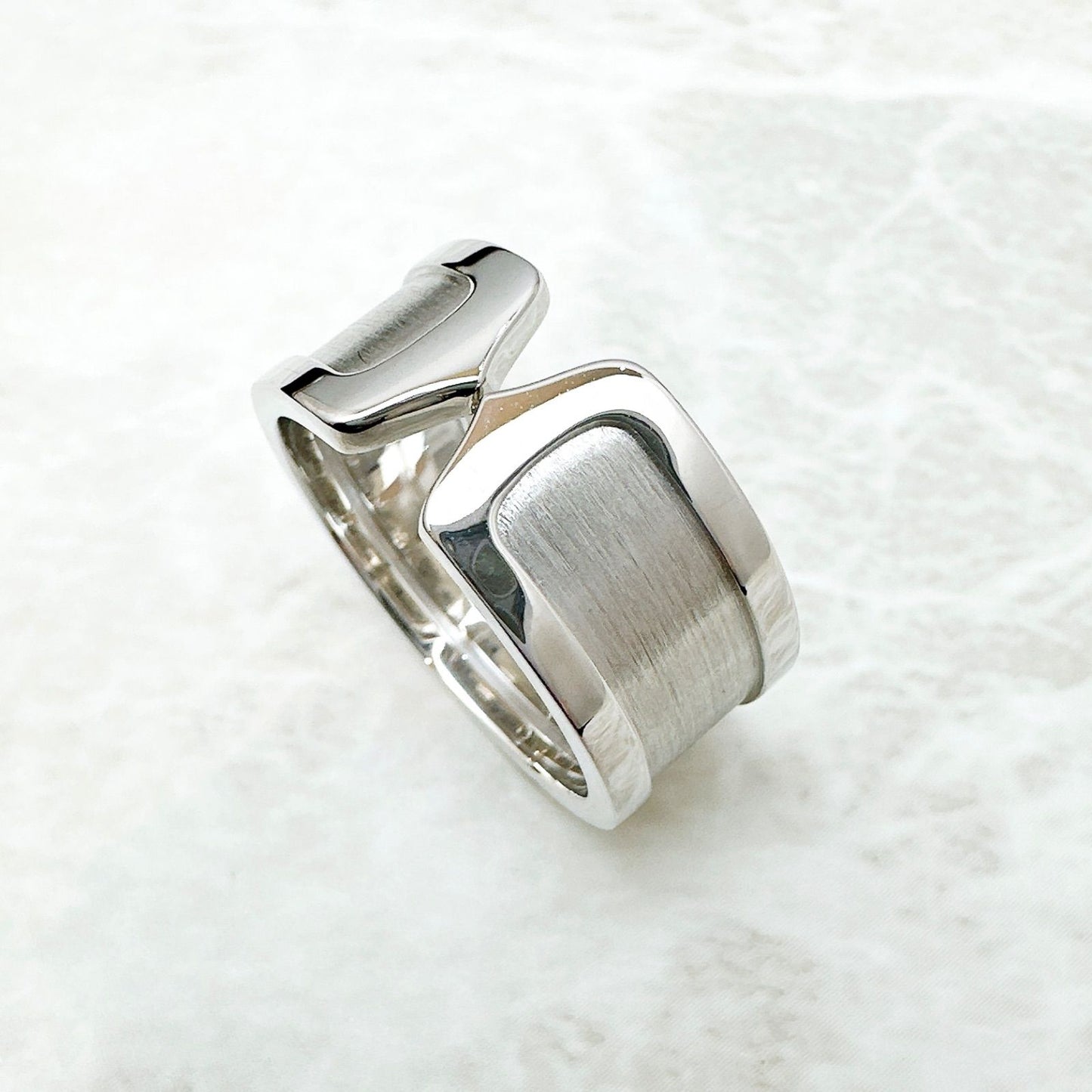 Cartier C2 Wide White Gold Ring — view 2