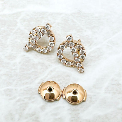 Hermes Finesse Diamond Pink Gold Earrings — view 6