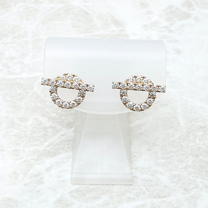 Hermes Finesse Diamond Pink Gold Earrings — view 3