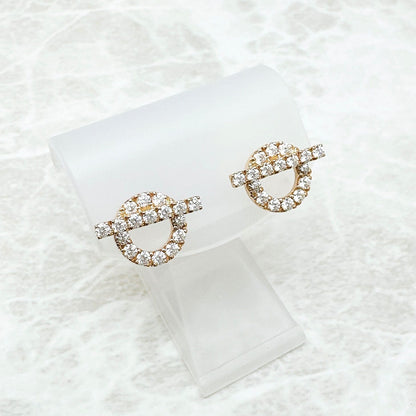 Hermes Finesse Diamond Pink Gold Earrings — view 2