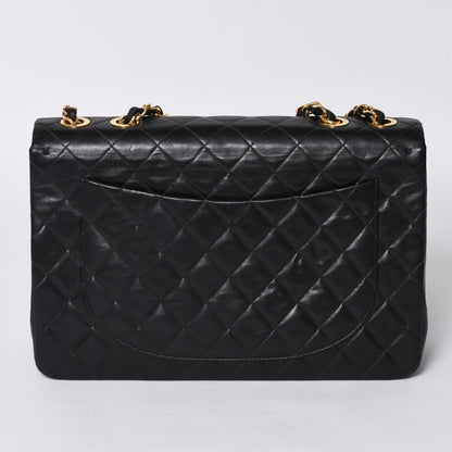 Chanel Maxi Quilted 34 S Flap Chain Shoulder Bag CC Logo Lambskin Black — view 2