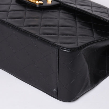Chanel Maxi Quilted 34 S Flap Chain Shoulder Bag CC Logo Lambskin Black — view 7