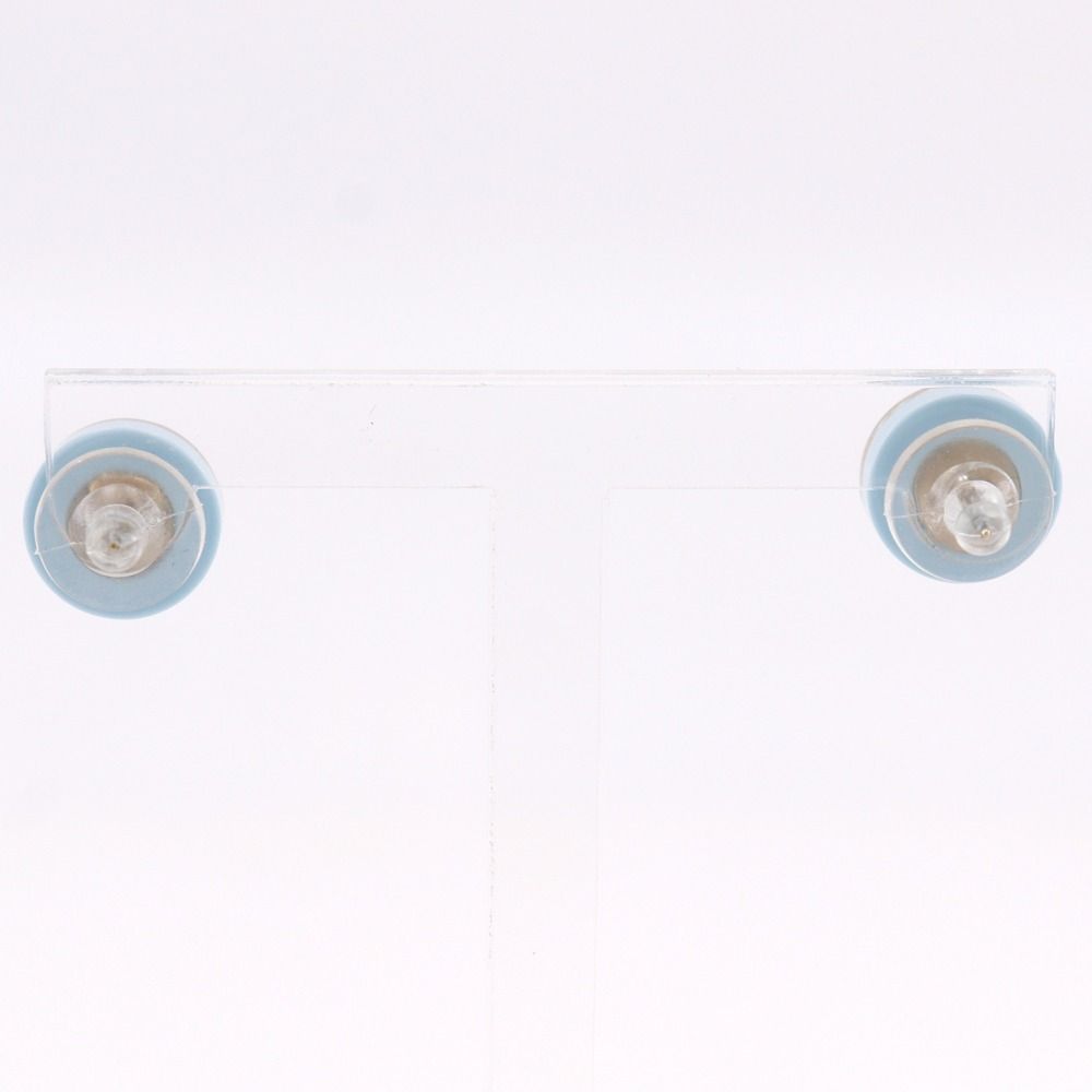 Chanel Logo CC Stripe Resin Line Stone Metal Gold 13c Earrings — view 3