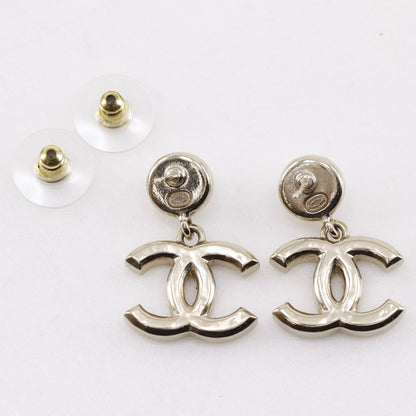 Chanel Logo CC Gold Plated Faux Pearl Earrings — view 4