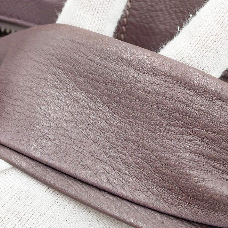 Gucci Shoulder Bag Bamboo Hobo Purple Leather Tassel Gold — view 7