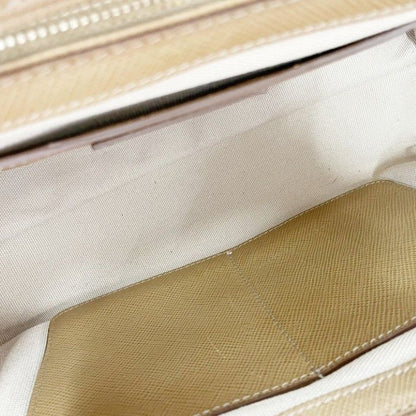 Prada Beige Brown Leather Canvas 2-Way Shoulder Bag — view 7