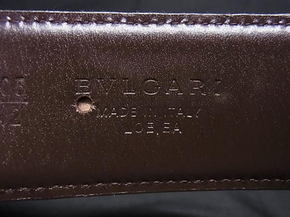 Bvlgari Belt Logo Mania Beige Brown Canvas Leather Silver — view 5