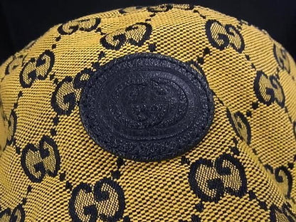 Gucci Hat GG Pattern Bucket Hat Brown Navy Canvas Reversible — view 4