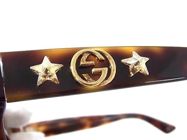 Gucci Sunglasses Interlocking Brown Lens Gradient Acetate Tortoiseshell Star — view 3