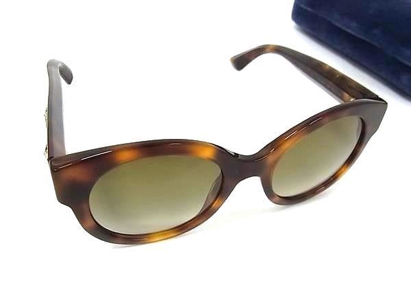 Gucci Sunglasses Interlocking Brown Lens Gradient Acetate Tortoiseshell Star