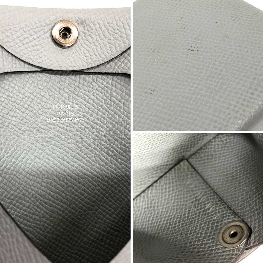 Hermes Bastia Coin Case Light Gray Wallet — view 3