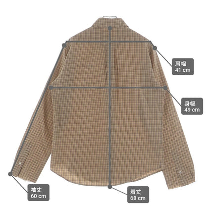 Miu Miu Checked Shirt Front Logo Embroidery Plaid Button Down Jacket Long — view 9