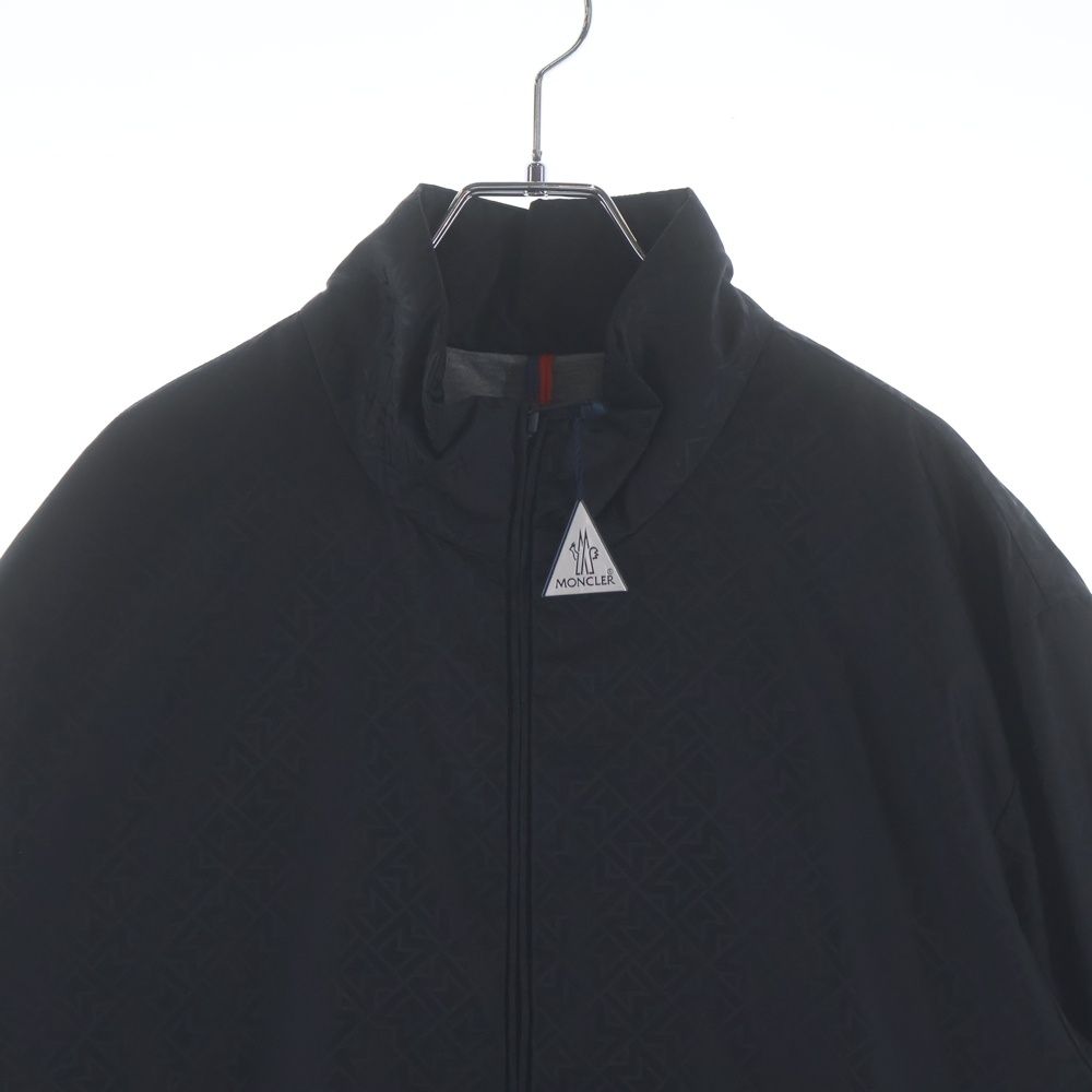 Moncler Vanoise Monogram Jacquard Windbreaker Nylon Jacket Black — view 3