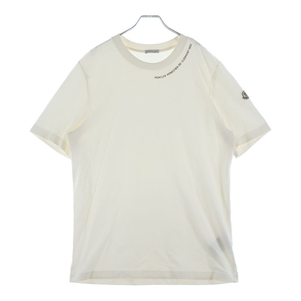 Moncler T-Shirt Neck Logo Crew Short Sleeve White