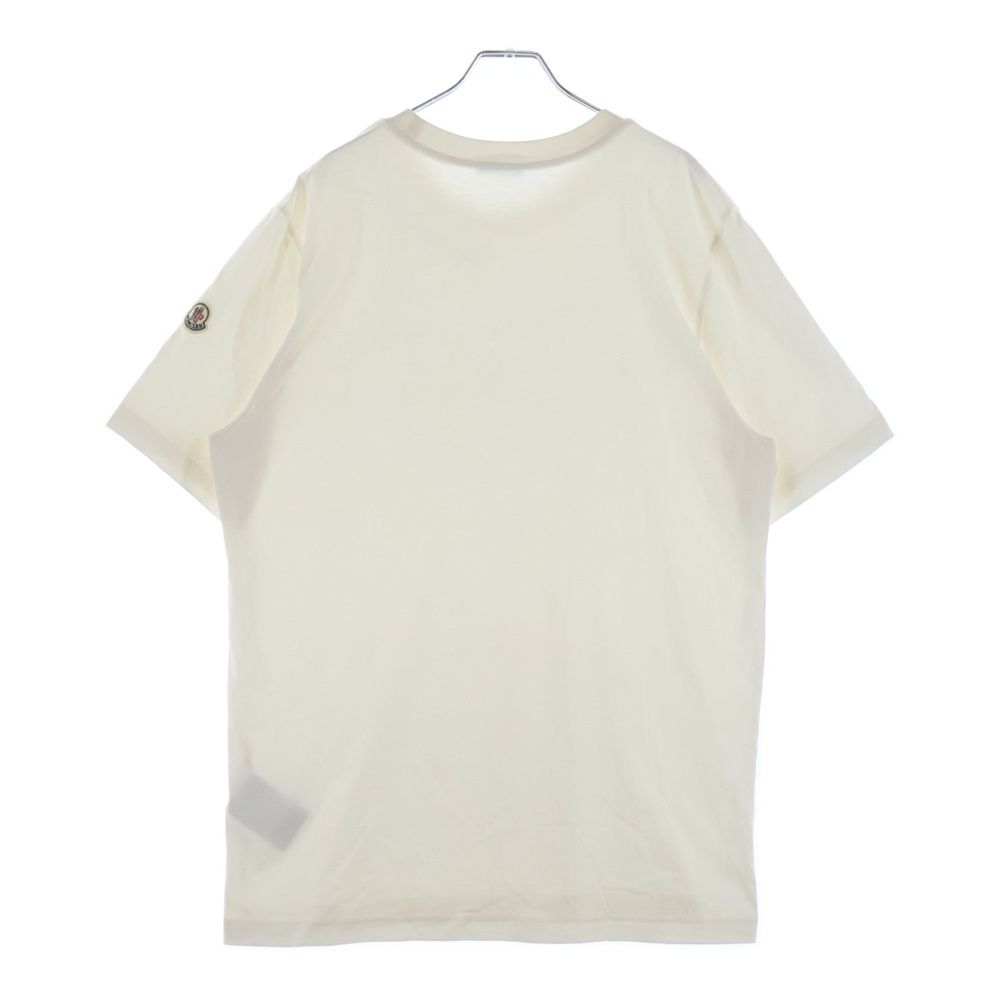 Moncler T-Shirt Neck Logo Crew Short Sleeve White — view 2