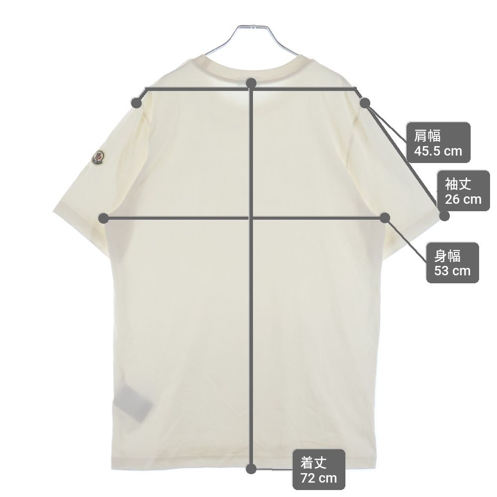 Moncler T-Shirt Neck Logo Crew Short Sleeve White — view 9