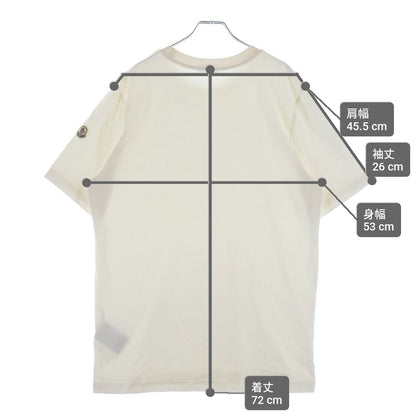 Moncler T-Shirt Neck Logo Crew Short Sleeve White — view 9