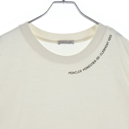 Moncler T-Shirt Neck Logo Crew Short Sleeve White — view 3