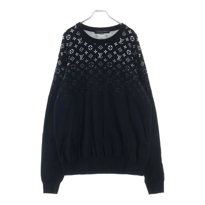 Louis Vuitton Monogram Gradient Sweater Long Sleeve Knit All Over Pattern Black