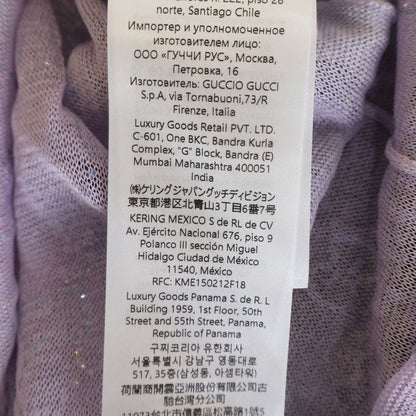 Gucci GG Crystal Fine Silk Long Sleeve T-Shirt Purple — view 8