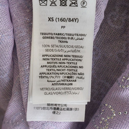 Gucci GG Crystal Fine Silk Long Sleeve T-Shirt Purple — view 7