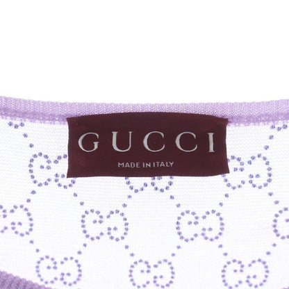 Gucci GG Crystal Fine Silk Long Sleeve T-Shirt Purple — view 6