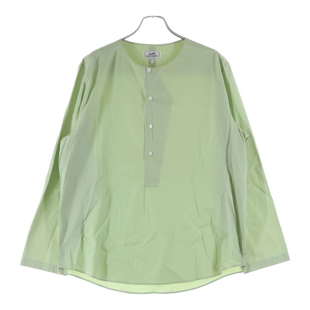Hermes Colorless Long Sleeve Pullover Shirt Green Sweater