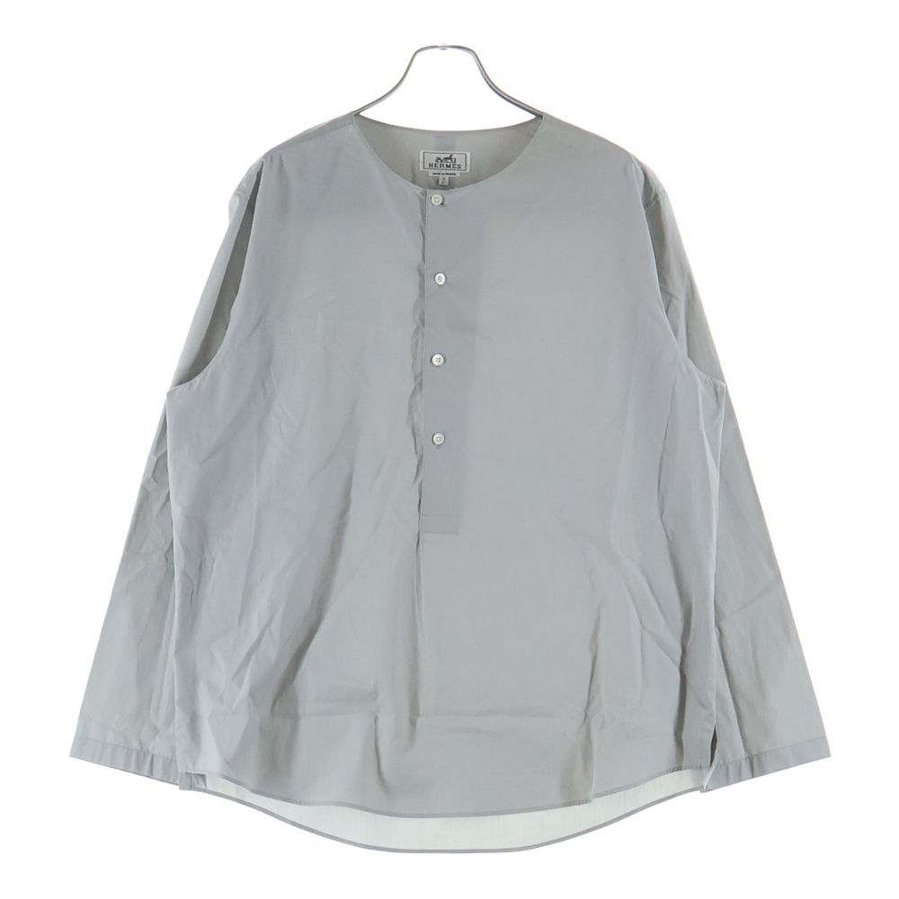 Hermes Colorless Long Sleeve Pullover Shirt Gray Sweater