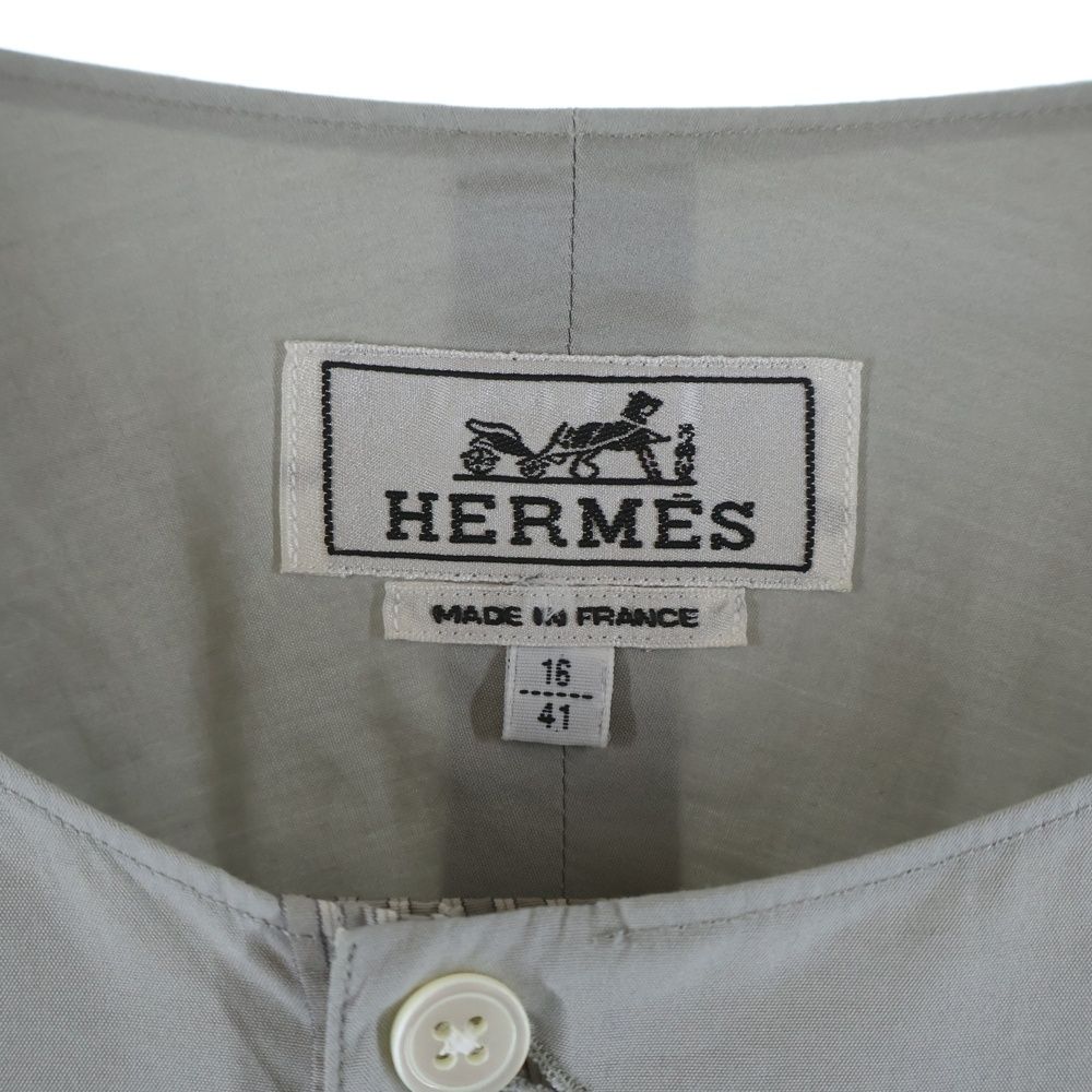 Hermes Colorless Long Sleeve Pullover Shirt Gray Sweater — view 7