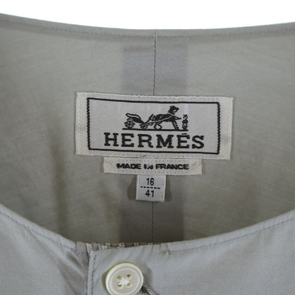 Hermes Colorless Long Sleeve Pullover Shirt Gray Sweater — view 7
