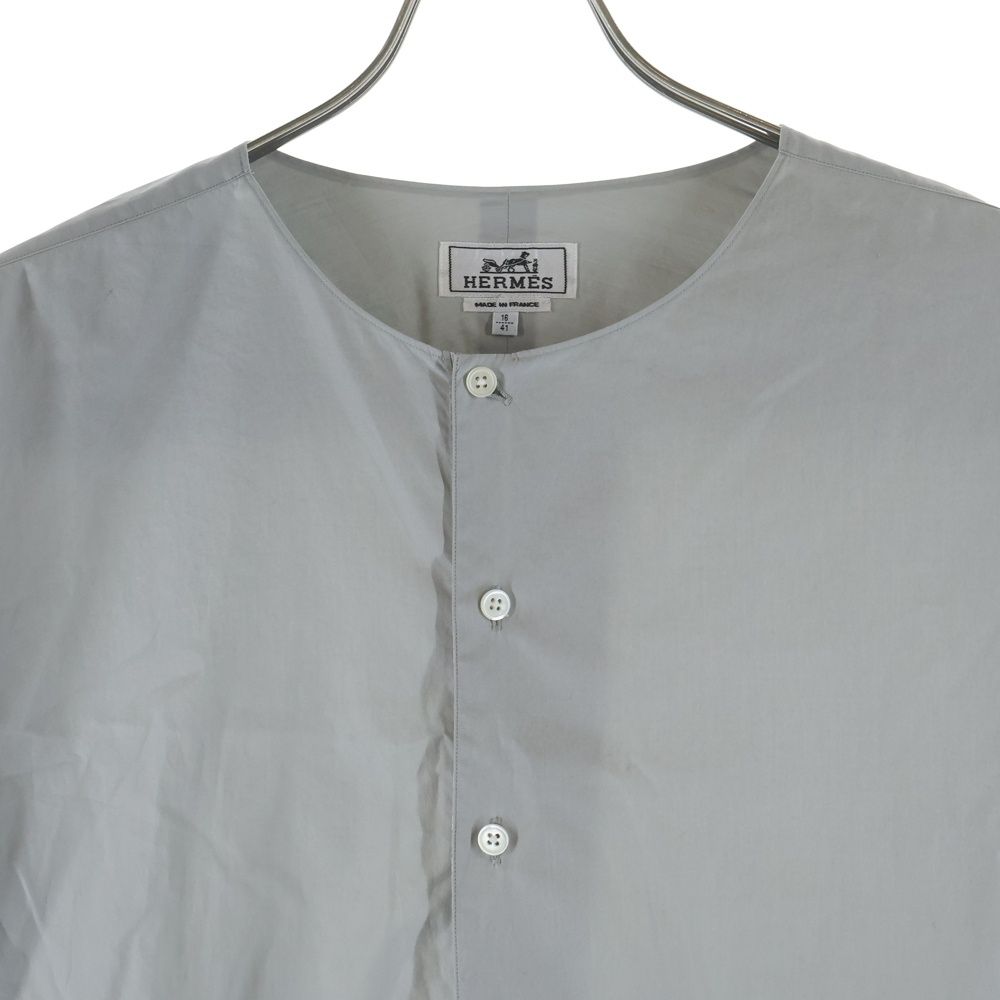 Hermes Colorless Long Sleeve Pullover Shirt Gray Sweater — view 3