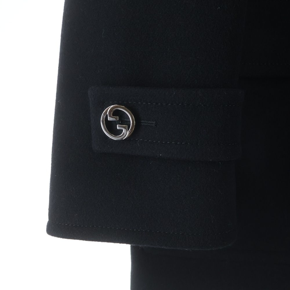 Gucci Double Breasted Wool Coat Black — view 6