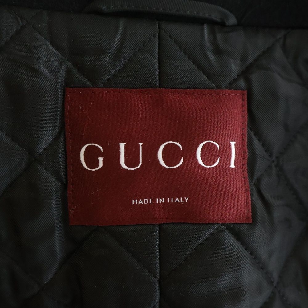 Gucci Double Breasted Wool Coat Black — view 7