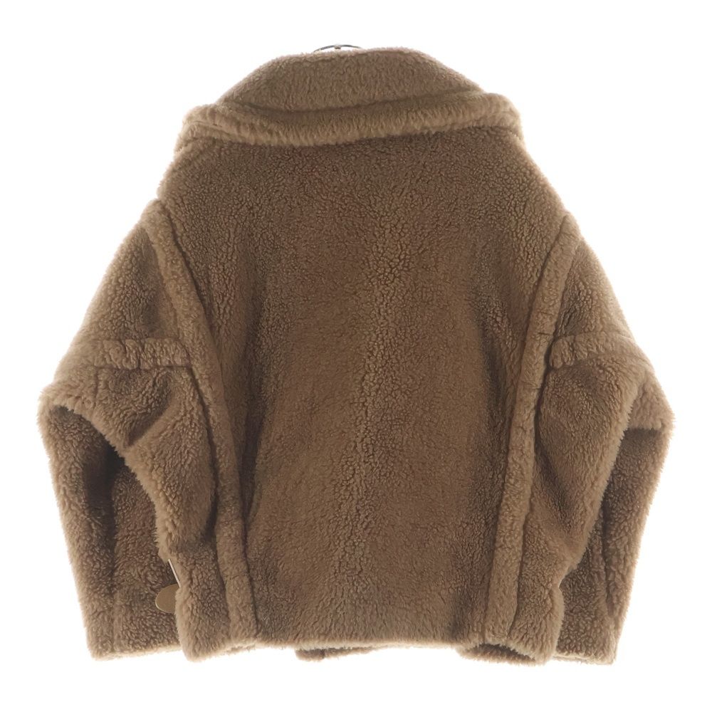 Max Mara Teddy Bear Silk Blend Camel Boa Leather Belt Double Breasted Jacket — view 2